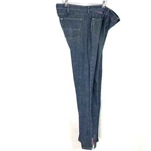 Wrangler Q Baby Breast Cancer Awareness Women 44X34 Jeans Mid Rise Stretch Blue - Picture 5 of 8